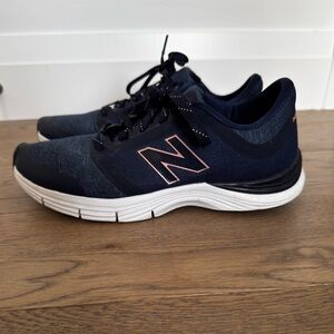 New Balance Navy Sneakers with White and Pink Accents